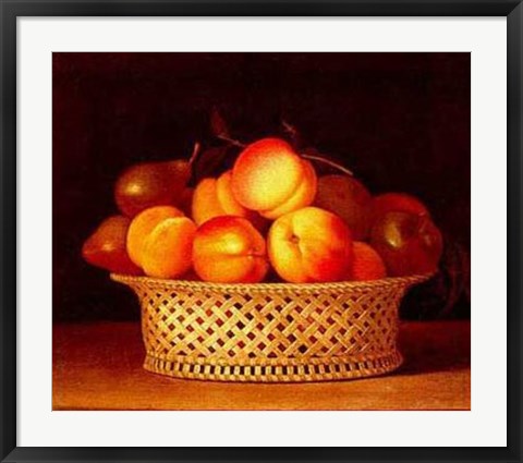 Framed Bowl of Peaches 1818 Print