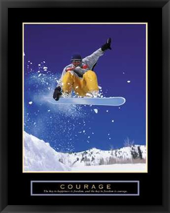 Framed Courage - Snowboarder Print