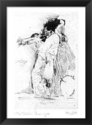 Framed Miles Davis (Etching) (Le) Print