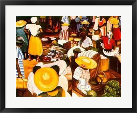 Framed Market Scene (Le) Print