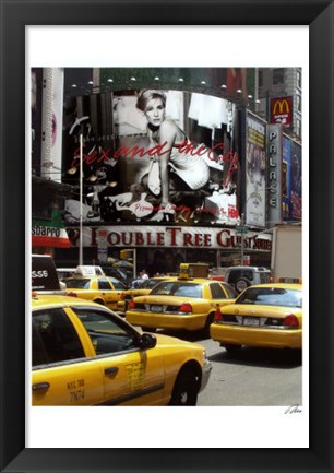 Framed Yellow Cabs on Times Square Print