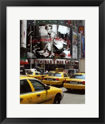 Framed Yellow Cabs on Times Square Print