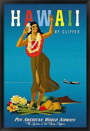 Framed Hawaii By Clipper Print