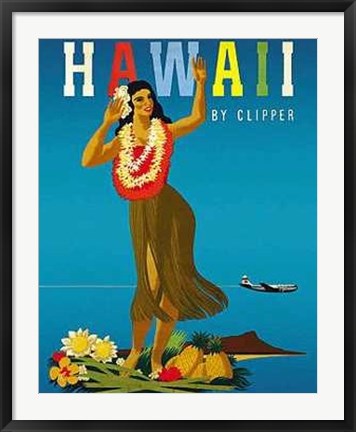 Framed Hawaii By Clipper Print