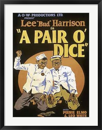 Framed Pair O&#39; Dice Print