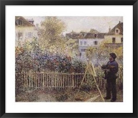 Framed Monet Painting in the Garden Print