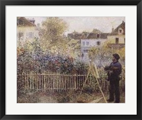 Framed Monet Painting in the Garden Print