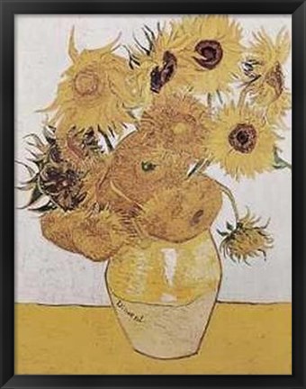 Framed Sunflowers II (Yellow) Print