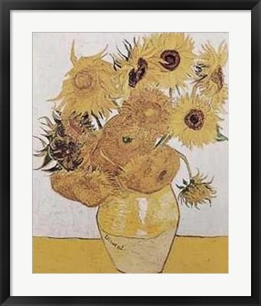 Framed Sunflowers II (Yellow) Print