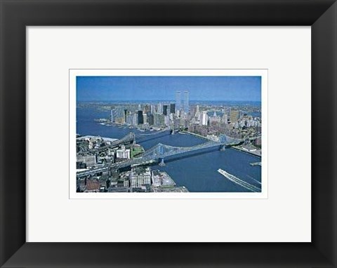 Framed Manhattan and Brooklyn Bridge Print