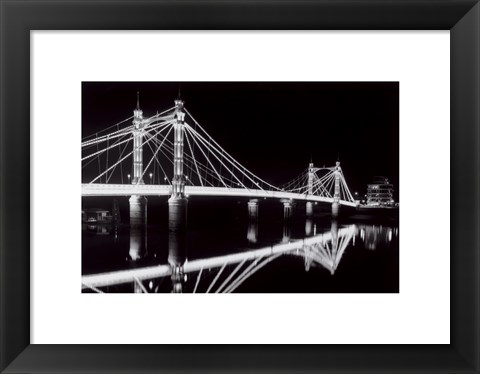 Framed Albert Bridge At Night Print