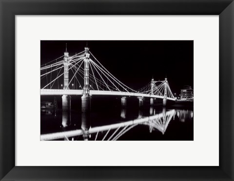 Framed Albert Bridge At Night Print