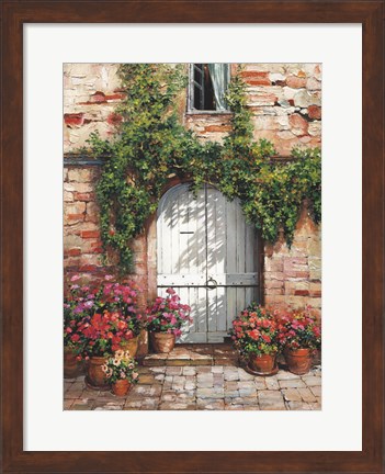 Framed Wooden Doorway, Siena Print