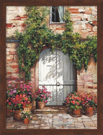 Framed Wooden Doorway, Siena Print