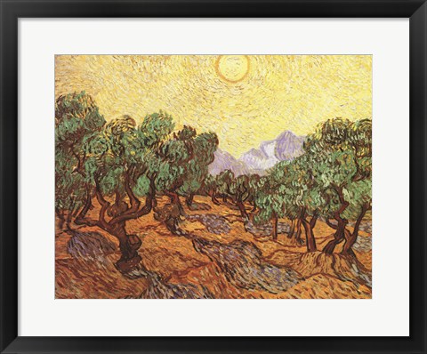 Framed Olive Trees, c.1889 Print