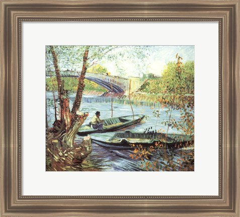 Framed Fisherman in His Boat Print