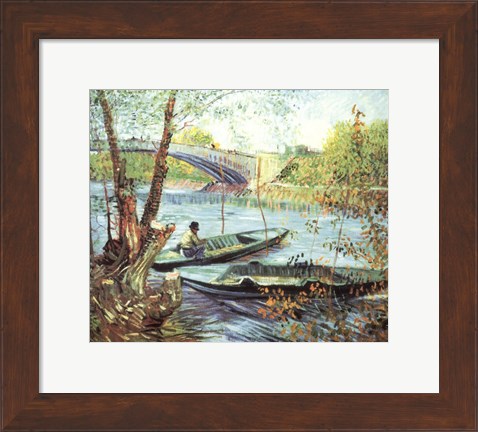 Framed Fisherman in His Boat Print