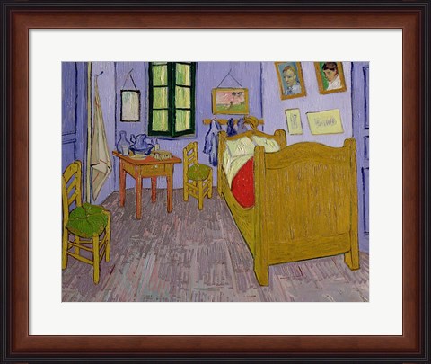 Framed Bedroom at Arles, c.1887 Print