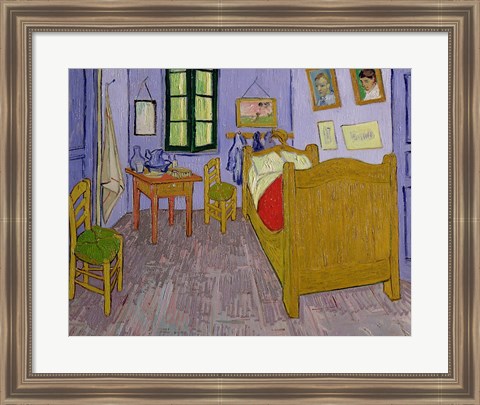 Framed Bedroom at Arles, c.1887 Print