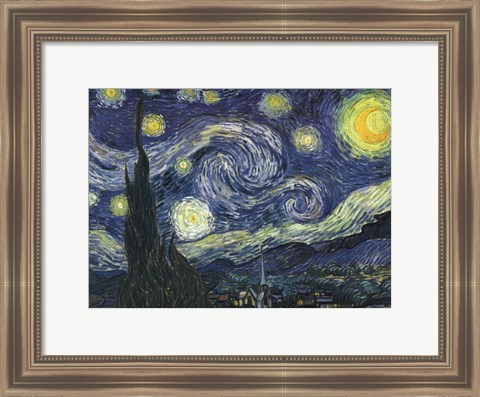 Framed Starry Night, c.1889 Print