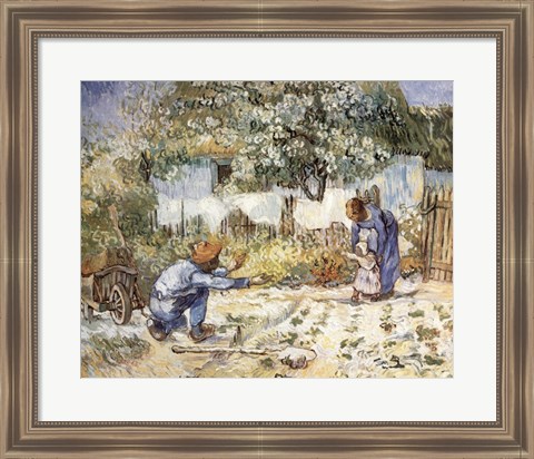 Framed First Steps (after Millet), c.1890 Print