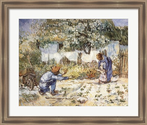 Framed First Steps (after Millet), c.1890 Print