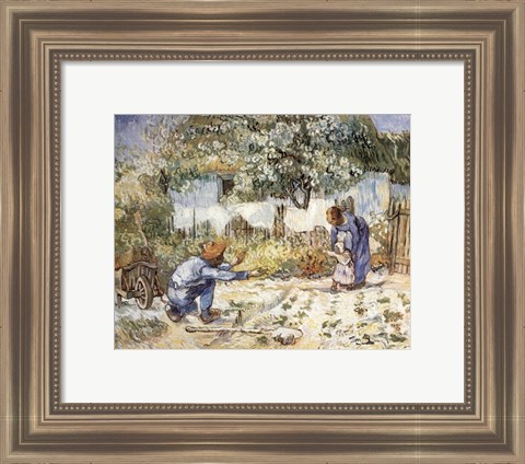 Framed First Steps (after Millet), c.1890 Print