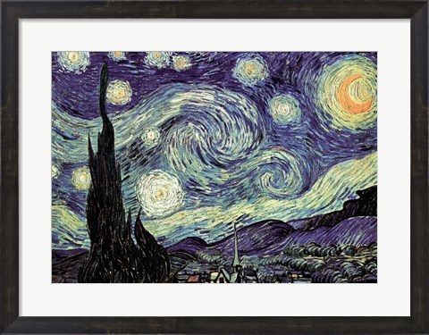 Framed Starry Night, c.1889 Print