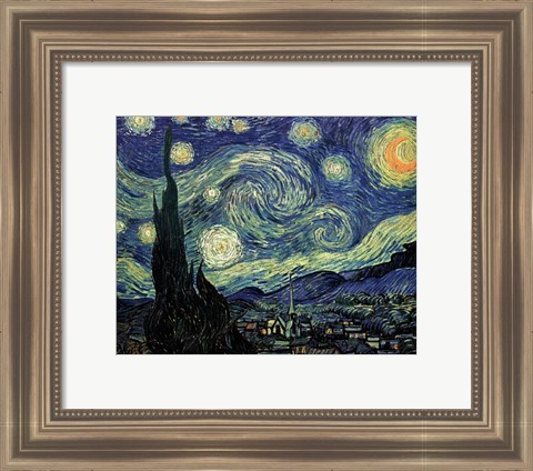 Framed Starry Night, c.1889 Print