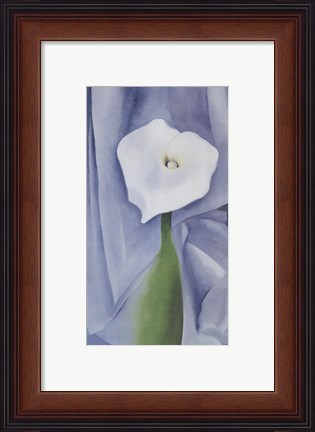 Framed Calla Lily on Grey, 1928 Print