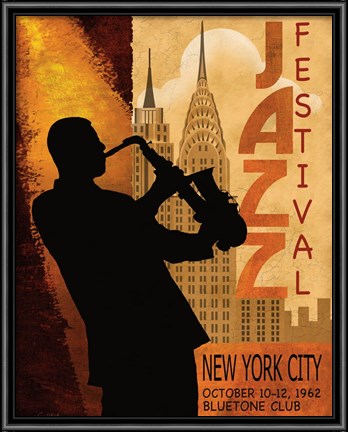 Framed 1962 Jazz in New York Print