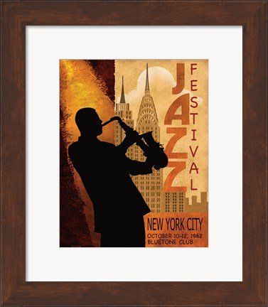 Framed 1962 Jazz in New York Print