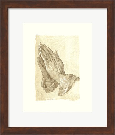 Framed Praying Hands, c.1508 (sepia) Print