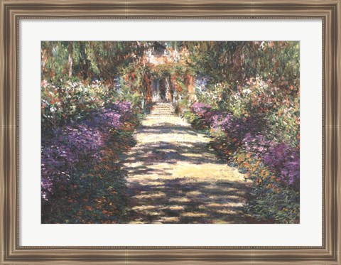 Framed Garden at Giverny Print