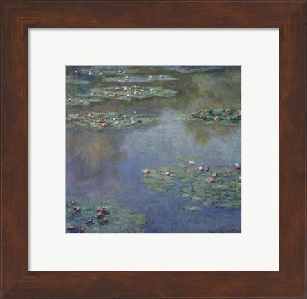 Framed Water Lilies (II), 1907 Print