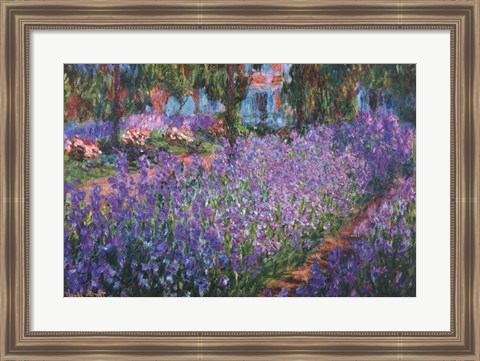 Framed Artist&#39;s Garden at Giverny, c.1900 Print