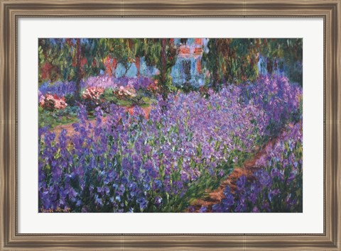 Framed Artist&#39;s Garden at Giverny, c.1900 Print