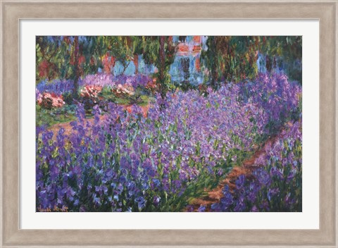 Framed Artist&#39;s Garden at Giverny, c.1900 Print