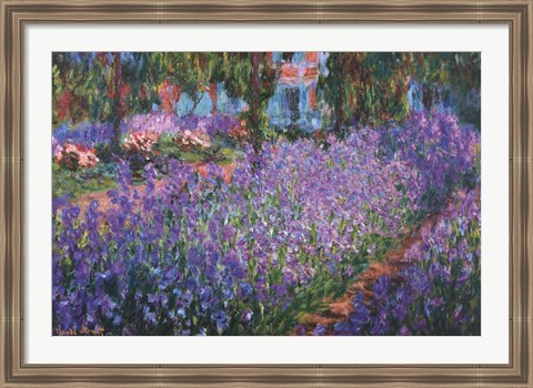 Framed Artist&#39;s Garden at Giverny, c.1900 Print