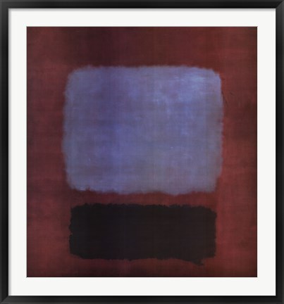 Framed No. 37/No. 19 (Slate Blue and Brown on Plum), 1958 Print