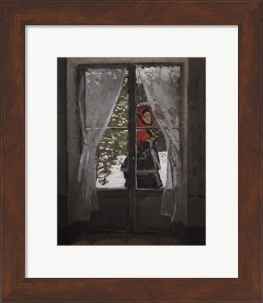 Framed Red Kerchief: Portrait of Mrs. Monet, c.1873 Print