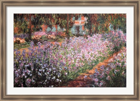 Framed Artist&#39;s Garden at Giverny, c.1900 Print