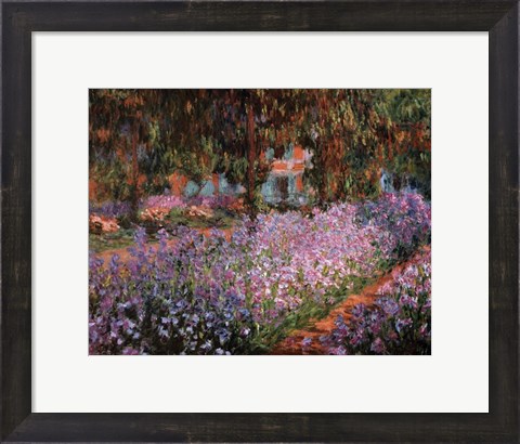 Framed Artist&#39;s Garden at Giverny, c.1900 Print