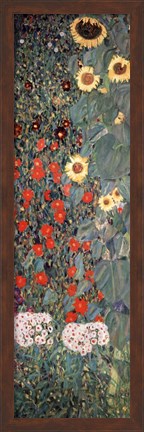 Framed Garden with Sunflowers, c.1906 Print