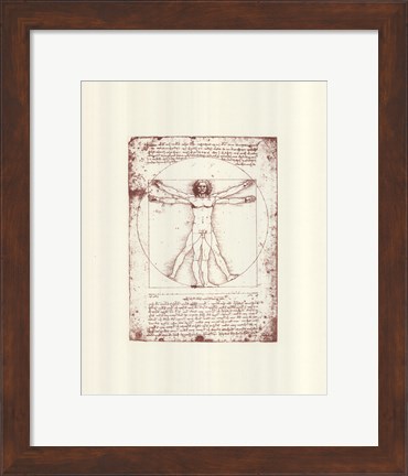 Framed Vitruvian Man (serigraph and embossed) Print