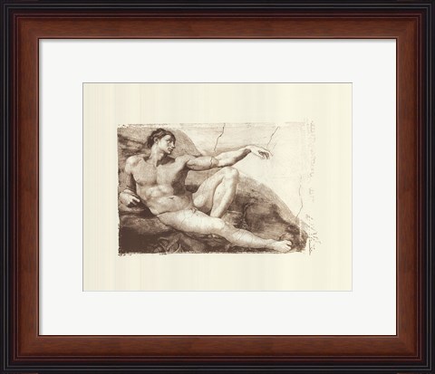 Framed Creation of Adam (Adam detail) (embossed) Print