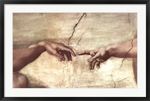 Framed Creation of Adam (hands detail) Print