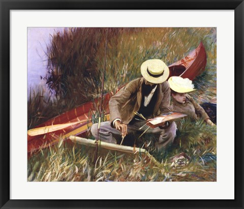 Framed Out-of-Doors Study (formerly known as Paul Helleu Sketching with His Wife) Print