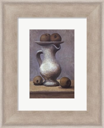 Framed Still Life with Pitcher and Apple Print