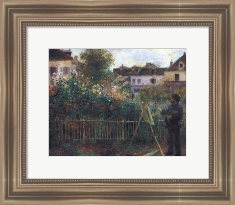 Framed Monet Painting in his Garden at Argenteuil, c.1873 Print